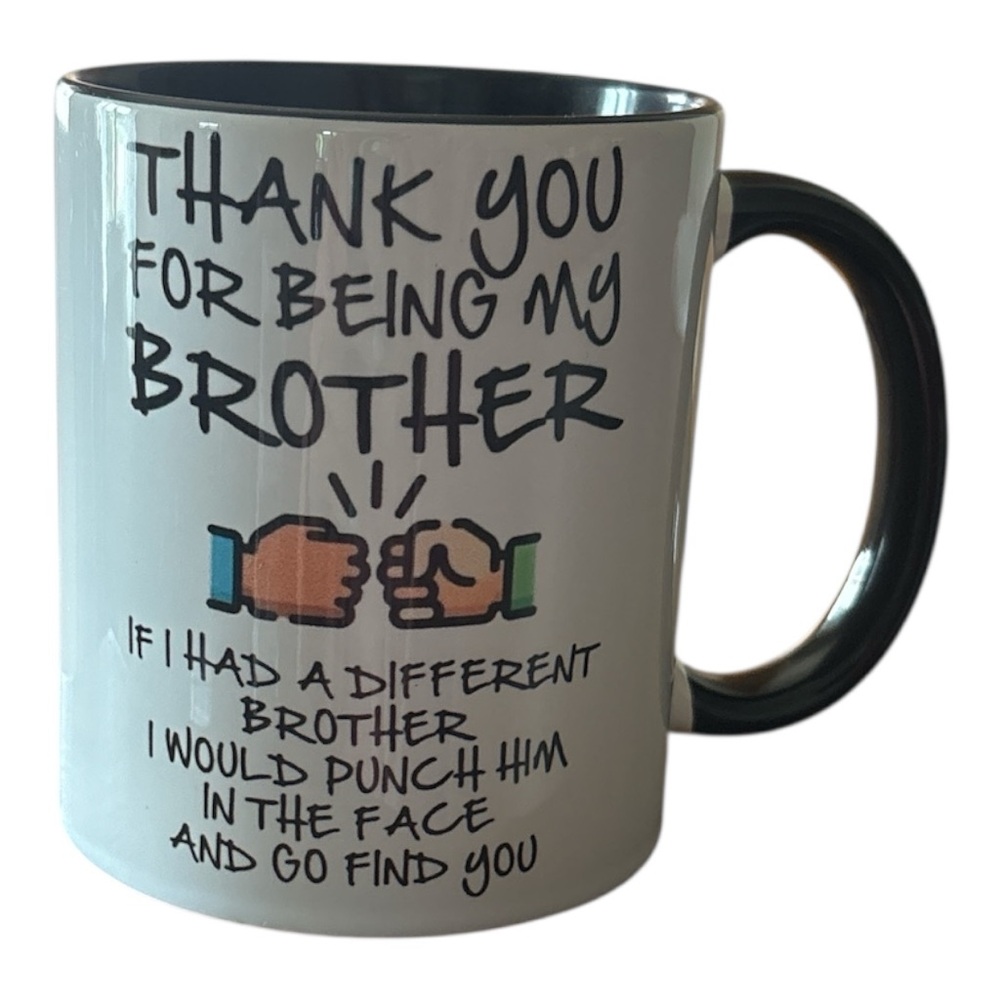 Source Unknown Black and White Brother Mug